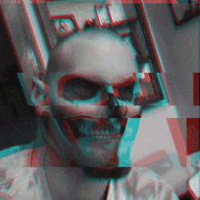 skull filter selfie glitch