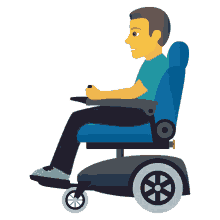 man in motorized wheelchair people joypixels person with disability pwd