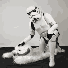 Stormtrooper Petting GIF - Stormtrooper Petting Funny GIFs