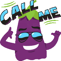 Call Me Eggplant Life Sticker - Call Me Eggplant Life Joypixels Stickers