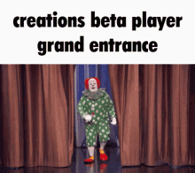 clown creations blue dolphin creations beta player grand entrance beta player