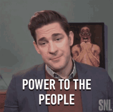 Power To The People John Krasinski GIF - Power To The People John Krasinski Saturday Night Live GIFs