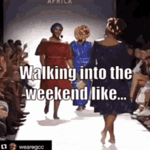 leader boss walking into the weekend like model fashion show