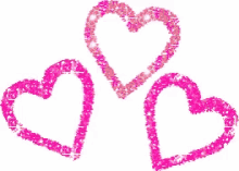 kalp hearts glittery pink
