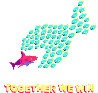 Together We Win Fish Sticker - Together We Win Fish Shark Stickers