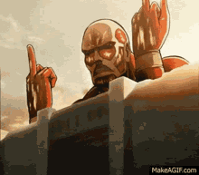 Attack On Titans Middle Finger GIF - Attack On Titans Middle Finger Hide GIFs