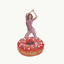 Working Out Donut GIF - Working Out Donut Red White And Blue GIFs