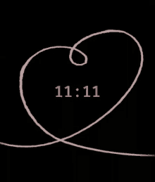 clock time 1111 heart love
