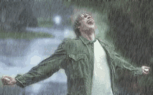 Guy With Green Polo Shirt Crying GIF - Guy With Green Polo Shirt Crying Rain GIFs