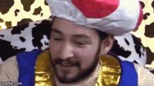 toad cosplay smile cow chop