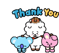 Bt21 Thank You Sticker - Bt21 Thank You Bow Down Stickers