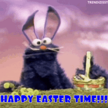 Happy Easter Easter Bunny GIF - Happy Easter Easter Bunny Cookie Monster GIFs