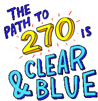 Path To270 Clear Blue Sticker - Path To270 Clear Blue 270to Win For Biden Stickers