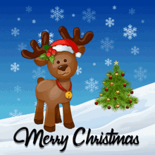 Merry Christmas Reindeer GIF - Merry Christmas Reindeer Snow GIFs