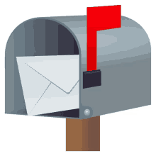 open mailbox with raised flag objects joypixels envelope letter