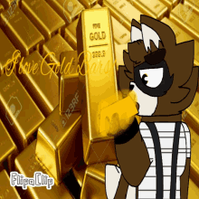 Gold Bar Raccoon Robber GIF - Gold Bar Raccoon Robber I Love You GIFs