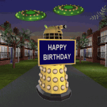 Happy Birthday Birthday Dalek GIF - Happy Birthday Birthday Dalek Birthday Ufo GIFs