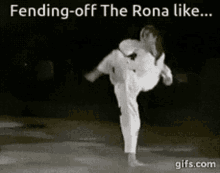 Fending Off The Rona Kick GIF - Fending Off The Rona Kick Taekwondo GIFs