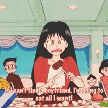 if i cant find a boyfriend i will eat all i want sailor mars eating boyfriend anime