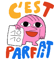 Holding A Paper Marked 10/10, "It'S Perfect." Sticker - Jean Pierre Cest Parfait Perfect Score Stickers