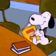 Snoopy Reading GIF - Snoopy Reading Laughing GIFs
