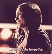 Uh Oh Its The Fun Police Elena Gilbert GIF - Uh Oh Its The Fun Police Elena Gilbert Vampire Diaries GIFs