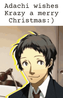 Persona4 Adachi GIF - Persona4 Adachi Merry Christmas GIFs