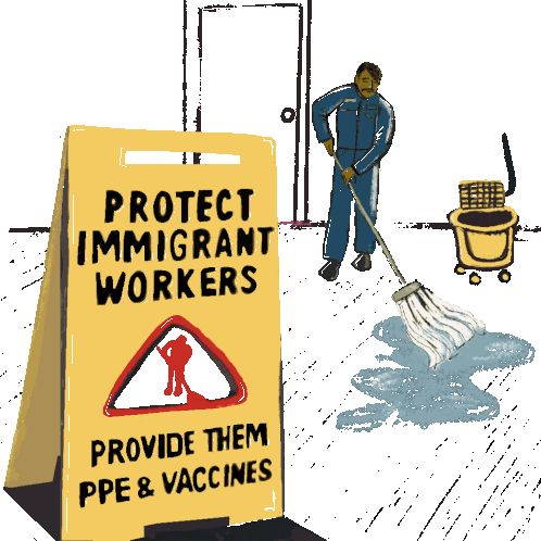 Protect Immigrant Workers Provide Them Ppe Sticker - Protect Immigrant Workers Provide Them Ppe Vaccines Stickers