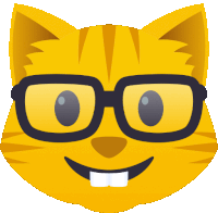 Nerdy Cat Joypixels Sticker - Nerdy Cat Cat Joypixels Stickers
