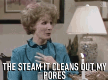 The Steam It Cleans Out My Pores Cleans Up My Pores GIF - The Steam It Cleans Out My Pores Cleans Up My Pores Cleanser GIFs