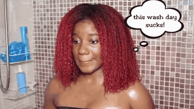 Shower dirty talk long hair beauty