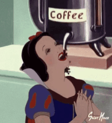 Snow White Drinking GIF - Snow White Drinking Coffee GIFs