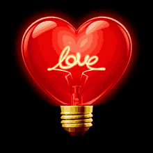 Love Heart Light Bulb GIF - Love Heart Light Bulb Red GIFs