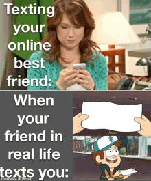 Friend Memes Text GIF - Friend Memes Text Online Vs Real Life GIFs