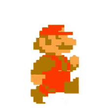 mario walking retro game pixel art