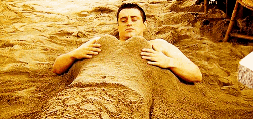 Joey Burried In Sand GIF - Joey Burried In Sand Friends GIFs