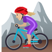 Mountain Biking Joypixels Sticker - Mountain Biking Joypixels Biking Stickers