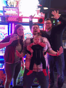 happy family pose arcade