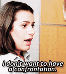 Glee Rachel Berry GIF - Glee Rachel Berry I Dont Want To Have A Confrontation GIFs