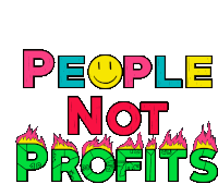People Not Profits No Prisons For Profit Sticker - People Not Profits No Prisons For Profit Profit Prison Stickers