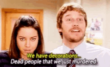 Parks And Rec Decorations GIF - Parks And Rec Decorations Dead People GIFs