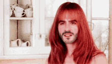 redhead pretty woman beard reface