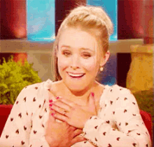 Touched GIF - Aww Kristen Bell Surprised GIFs