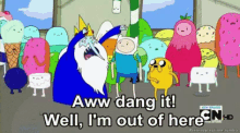 Aww Dang It! Well, I'M Out Of Here - Adventure Time GIF - Dang Dang It Adventure Time GIFs