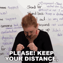Please Keep Your Distance Stand Back GIF - Please Keep Your Distance Stand Back Ronnie GIFs