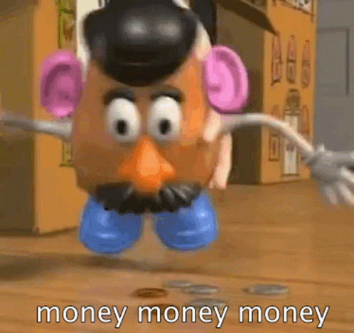 Toy Story Mr Potato Head GIF - Toy Story Mr Potato Head Money Money Money -  Discover & Share GIFs