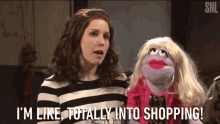 im like totally into shopping shopping shopaholic puppet puppeteer