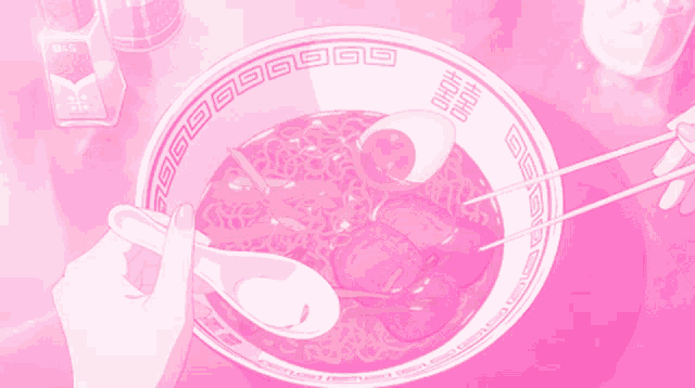 Pink Aesthetic Ramen GIF.