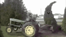 Tree Beating Tractor Smack GIF - Tree Beating Tractor Tree Tractor GIFs