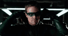 Oliver Queen Mask GIF - Oliver Queen Mask Hood GIFs